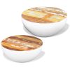 Two Piece Bowl Shaped Coffee Table Set Solid Reclaimed Wood - White
