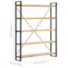 5-Tier Bookcase 55.1"x11.8"x70.9" Solid Mango Wood - Brown