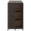 Bar Table with Storage Rack Brown 47.2"x23.6"x43.3" Poly Rattan - Brown