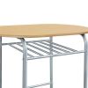 3pcs Modern Dining Set with Round Table and 2 Chairs, Multiple Colors - Natural