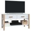TV Cabinet White 32.3"x15"x17.7" Engineered Wood - White