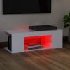 TV Cabinet with LED Lights White 35.4"x15.4"x11.8" - White