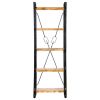 5-Tier Bookcase 23.6"x11.8"x70.9" Solid Mango Wood - Brown