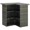 Corner Bar Table Gray 39.4"x19.7"x41.3" Poly Rattan - Grey