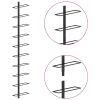 Wall-mounted Wine Rack for 10 Bottles Black Metal - Black