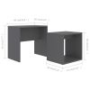 Coffee Table Set Gray 18.9"x11.8"x17.7" Engineered Wood - Grey