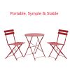 Round 2 Person - 23.6" Long Bistro Set (7 Colors Available) - Red