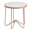 Alivia End Table in Rose Gold & Frosted Glass - 81837