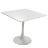 31.5"H White Tulip Table Mid-Century Dining Table with Round MDF Table Top;  Pedestal Dining Table;  End Table Leisure Coffee Table XH - white1
