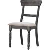 Leventis Side Chair (Set-2) in Light Brown Linen & Weathered Gray - 74642