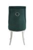 Dekel Side Chair (Set-2); Green Fabric & Stainless Steel - 70142