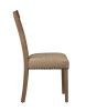 Nathaniel Side Chair (Set-2); Slatted Back; Fabric & Maple (2Pc/1Ctn) - 62332