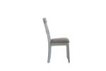 House Marchese Side Chair; Two Tone Gray Fabric & Pearl Gray Finish - 68862