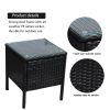 [Only For Pick Up] 3 Piece Rattan Seating set with Cushions - black