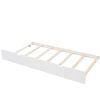 Twin Size Daybed Wood Bed with Twin Size Trundle - White