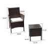[Only For Pick Up] 3 Piece Rattan Seating set with Cushions - brown
