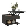 Luanda Lift Top Coffee Table; Casters; One Shelf -Espresso - as Pic