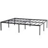 195.5*142.2*45.7cm Bed Height 18" Simple Basic Iron Bed Frame Iron Bed Black - as picture