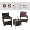 [Only For Pick Up] 3 Piece Rattan Seating set with Cushions - brown