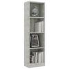 4-Tier Book Cabinet Concrete Gray 15.7"x9.4"x55.9" Engineered Wood - Grey