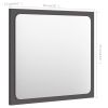 Bathroom Mirror Gray 15.7"x0.6"x14.6" Engineered Wood - Grey