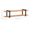 TV Cabinet 63"x15.7"x15.7" Solid Acacia Wood - Brown