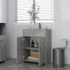 Bathroom Cabinet Concrete Gray 23.6"x13"x31.5" Engineered Wood - Grey