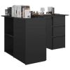 Corner Desk High Gloss Black 57.1"x39.4"x29.9" Engineered Wood - Black