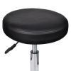 Office Stool Black Faux Leather - Black