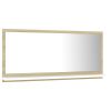 Bathroom Mirror White and Sonoma Oak 31.5"x4.1"x14.6" Engineered Wood - Beige