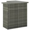 Corner Bar Table Gray 39.4"x19.7"x41.3" Poly Rattan - Grey