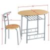 3pcs Modern Dining Set with Round Table and 2 Chairs, Multiple Colors - Natural