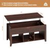 Lift Top Coffee Table with Storage Lower Shelf - Brown