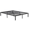208.2*157.5*35.5cm Bed Height 14" Simple Basic Iron Bed Frame Iron Bed Black - as picture