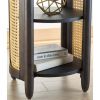 Springwood Caning Side Table, Charcoal Finish - Charcoal