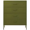 Chest of Drawers Olive Green 31.5"x13.8"x40" Steel - Green
