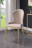 Caolan Side Chair (Set-2); Tan; Lavender Fabric & Gold YJ - 72469