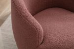 fabric swivel accent armchair barrel chair with black powder coating metal ring - Red