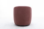 fabric swivel accent armchair barrel chair with black powder coating metal ring - Red