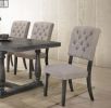 Bernard Side Chair (Set-2); Fabric & Weathered Gray Oak (2Pc/1Ctn) - 66192