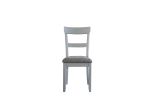 House Marchese Side Chair; Two Tone Gray Fabric & Pearl Gray Finish - 68862