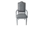 House Marchese Arm Chair; Two Tone Gray Fabric & Pearl Gray Finish - 68863
