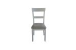 House Marchese Side Chair; Two Tone Gray Fabric & Pearl Gray Finish - 68862