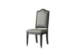 House Beatrice Side Chair; Two Tone Beige Fabric & Charcoal Finish - 68812