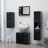 Bathroom Mirror Black 23.6"x4.1"x17.7" Engineered Wood - Black
