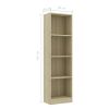 4-Tier Book Cabinet Sonoma Oak 15.7"x9.4"x55.9" Engineered Wood - Brown