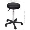 Office Stool Black Faux Leather - Black