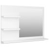 Bathroom Mirror White 23.6"x4.1"x17.7" Engineered Wood - White