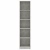 5-Tier Book Cabinet Concrete Gray 15.7"x9.4"x68.9" Engineered Wood - Grey