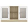 Vitrine Cabinet White and Sonoma Oak 47.2"x12"x27.6" Engineered Wood - Beige
